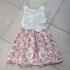 The Children's Place Pink and White Floral Dress Girls Size 7